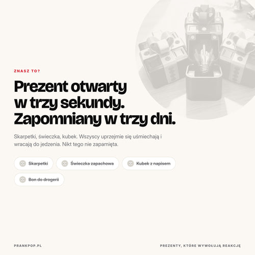 Zwykły prezent otwarty w trzy sekundy kontra prezent-żart PrankPop