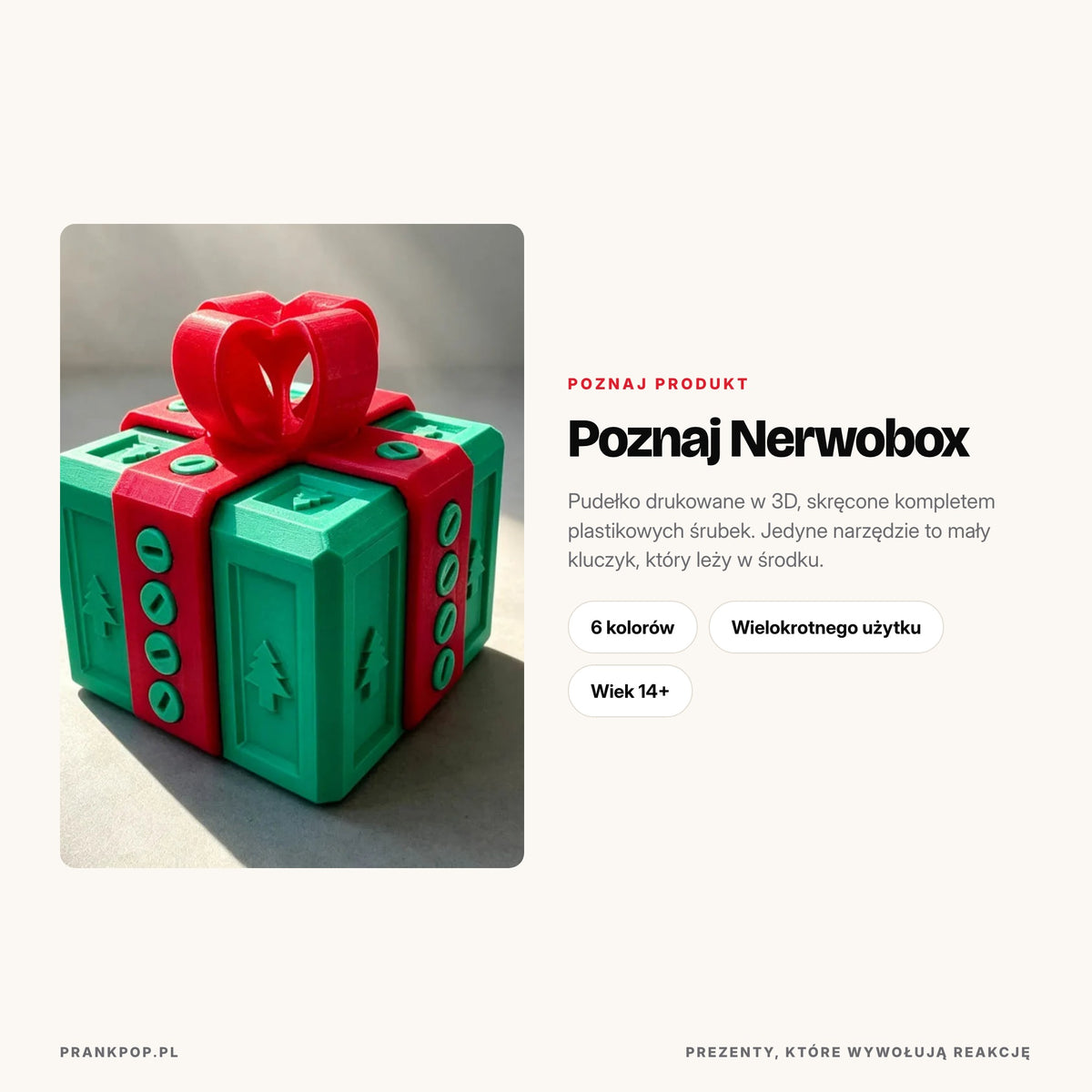 Nerwobox – pudełko drukowane w 3D skręcone plastikowymi śrubkami